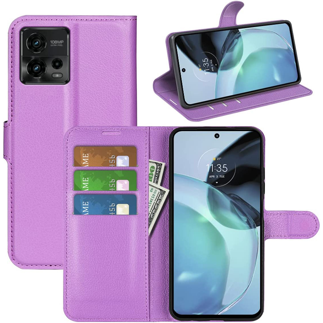 Чохол-книжка Litchie Wallet для Motorola G72 Violet
