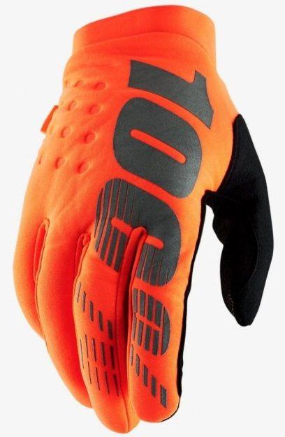 Мотоперчатки дитячі зимові Ride 100% Brisker помаранчеві, YXL (8)