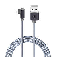 Кабель BOROFONE BX26 USB AM to lightning 2.4A 1m nylon braid Metal Gray