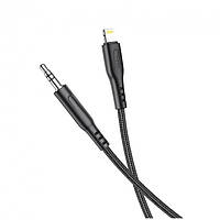 Кабель Hoco AUX UPA19 Pisces Cable 3.5" to Lightning 1m Black