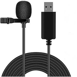 Петличний мікрофон із роз'ємом USB. для ПК і ноутбуків ( 1.5 м)