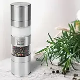 Млин для солі та перцю 2в1 Maestro MR-1613 Подрібнювач спецій Керамічний ротатор для спецій, фото 5
