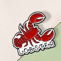 Брошь брошка значок пин рак омар лобстер красный lobster