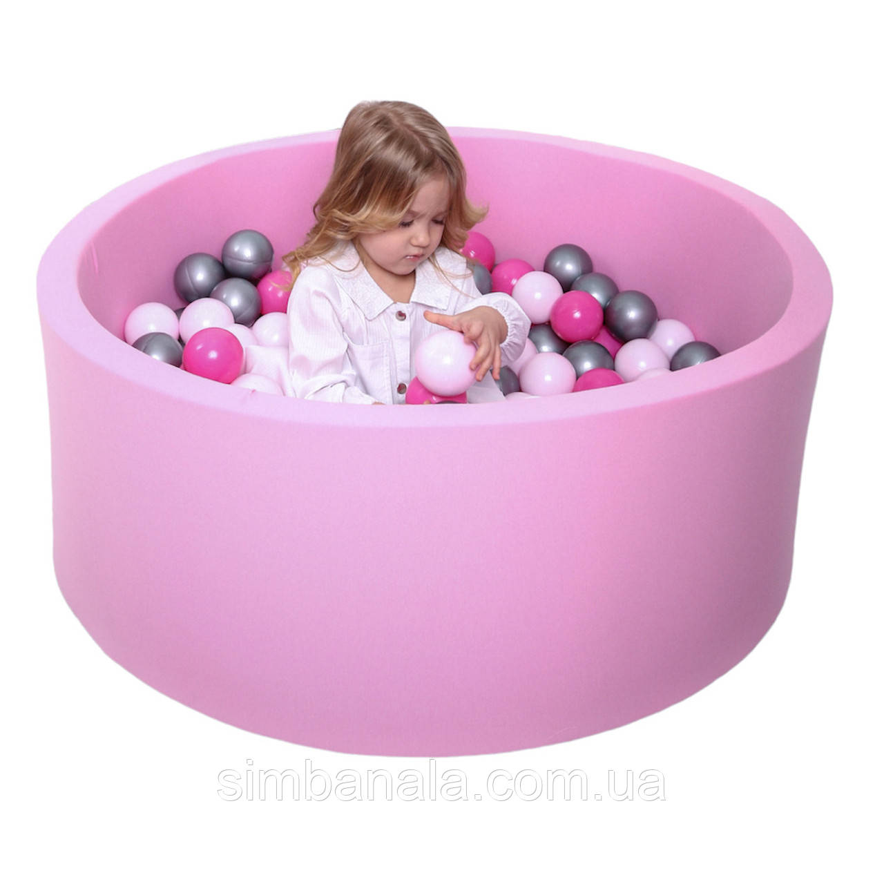 Дитячий сухий басейн Zatyshno, з набором кульок, колір рожевий
