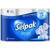 Паперові рушники Selpak 3 шари 80 відривів 6 рулонів (8690530015043), фото 1