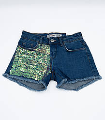 Шорти джинсові з паєтками Tiffosi