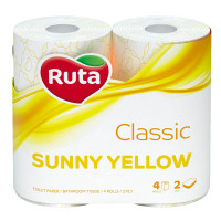Туалетний папір Ruta Classic 2 шари Жовтий 4 рулони (4820023748835), фото 1