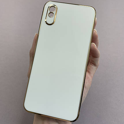 Чохол для Xiaomi Redmi 9A глянцевий із золотою окантовкою чохол на телефон сяомі редмі 9а білий h7y, фото 1