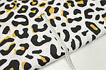 Лоскуток. Бязь " Леопард" жорсткий-чорний колір на білому тлі No 3056, 40*160 см, фото 6