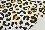 Лоскуток. Бязь " Леопард" жорсткий-чорний колір на білому тлі No 3056, 40*160 см, фото 2