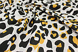 Лоскуток. Бязь " Леопард" жорсткий-чорний колір на білому тлі No 3056, 40*160 см, фото 4