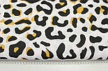 Лоскуток. Бязь " Леопард" жорсткий-чорний колір на білому тлі No 3056, 40*160 см, фото 7