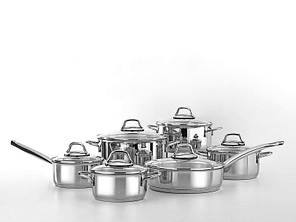 Набір посуду неіржавка сталь зі сковорідкою 12 предметів 172103