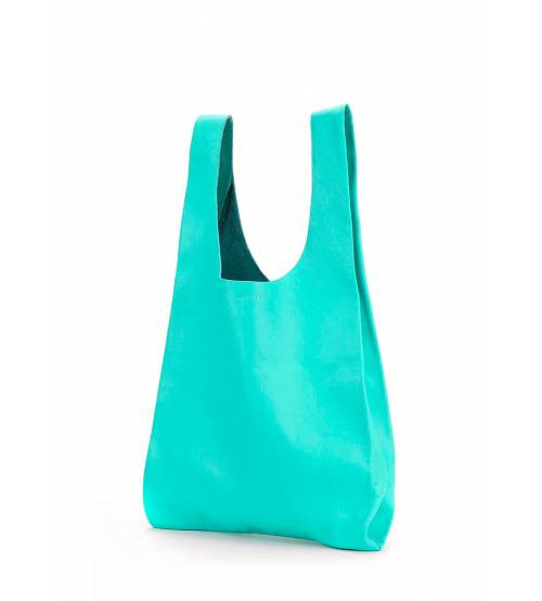 Женская кожаная сумка POOLPARTY LEATHER TOTE BLUE голубая - фото 2 - id-p318240049