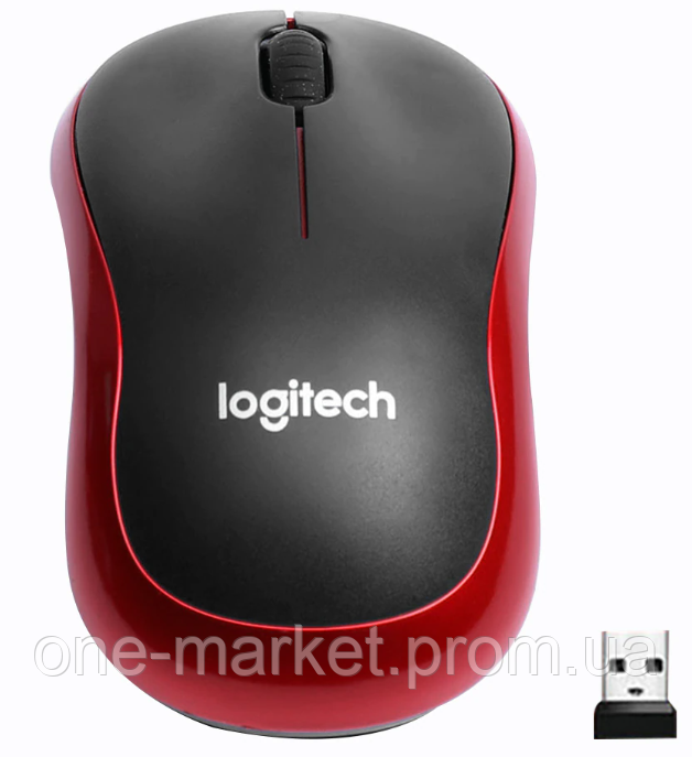 Купить Беспроводная оптическая мышь Logitech M185 USB RED, цена 512.05 ...