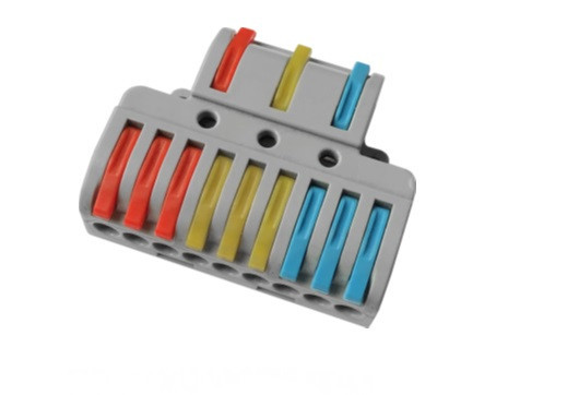 Клема з’єднувальна універсальна двостороння 3/9 отвори/ 0,08-2,5мм2 32А 250В (20 шт. в коробке)