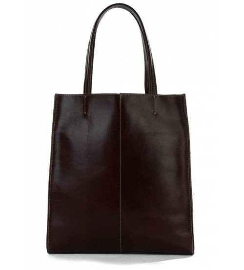 Женская кожаная сумка RealTote коричневая, фото 1