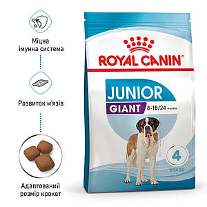 Сухий корм Royal Canin Giant Junior (Роял Канин Джаинт Джуниор) для цуценят гігантських порід, 15 КГ
