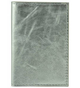 Обкладинка для паспорта шкіряна U-01 срібляста