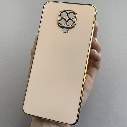 Чохол для Xiaomi Redmi Note 9s глянцевий із золотою окантовкою чохол на телефон сяомі редмі нот 9с пудровий h7y, фото 1