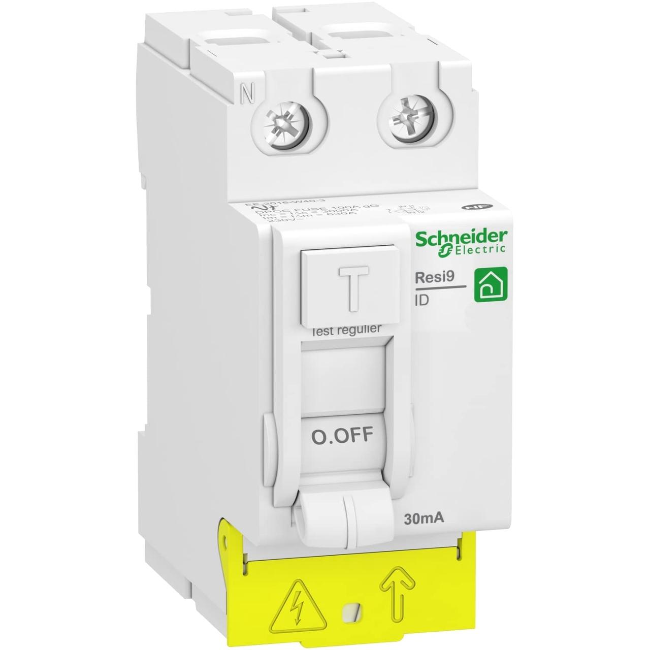 Диференційний вимикач (ПЗВ) RESI9 2P 25A 30mA АС, Schneider Electric