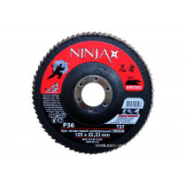 Круг пелюстковий шліфувальний NINJA Zirconium : Т27, 125х22 мм, Р36, Al, Inox, Steel [10/200шт. уп]