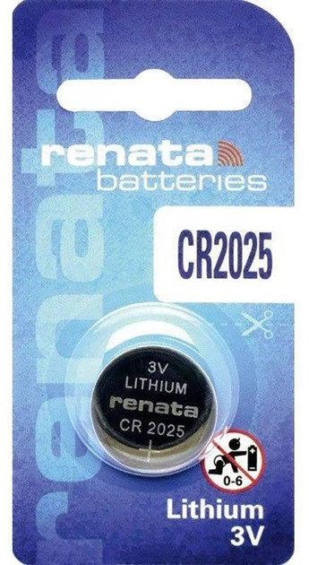 Батарейка дискова Renata CR2025 Lithium, 3V блистер 1шт