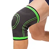 Наколінник Еластичний Бандаж на Колено Компресійний, Наколінники Knee Support WN-26 Чорно-зелений, фото 9