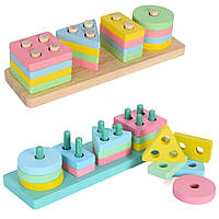 Деревянная игрушка Геометрика MD 2909, детская развивающая логическая игра-сортер, для детей