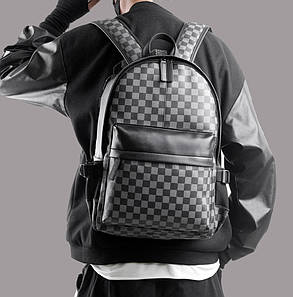 Великий оригінальний унісекс рюкзак в клітинку, фото 1