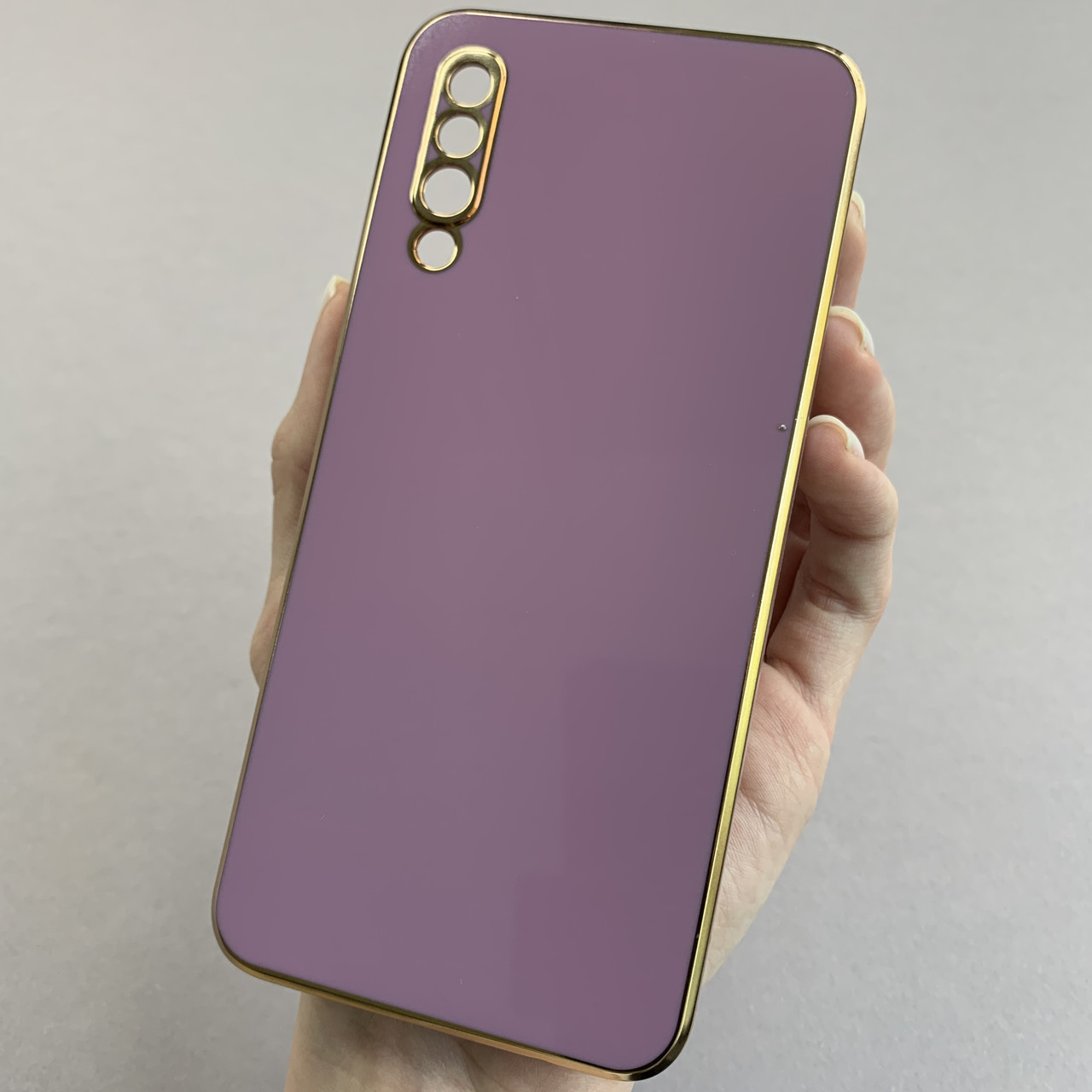 Чохол для Samsung Galaxy A50s глянцевий із золотою окантовкою чохол на телефон самсунг а50с чорничний h7y