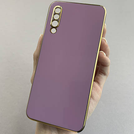 Чохол для Samsung Galaxy A50s глянцевий із золотою окантовкою чохол на телефон самсунг а50с чорничний h7y, фото 1