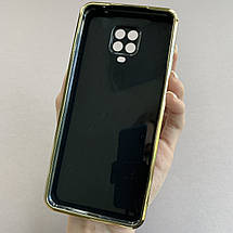 Чохол для Xiaomi Redmi Note 9s глянцевий із золотою окантовкою чохол на телефон сяомі редмі нот 9с чорний h7y, фото 3