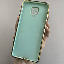Чохол для Xiaomi Redmi Note 9s глянцевий із золотою окантовкою чохол на сяомі редмі нот 9с бірюзовий h7y, фото 3