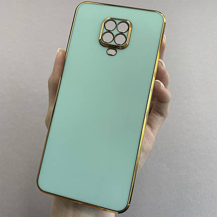 Чохол для Xiaomi Redmi Note 9s глянцевий із золотою окантовкою чохол на сяомі редмі нот 9с бірюзовий h7y, фото 1