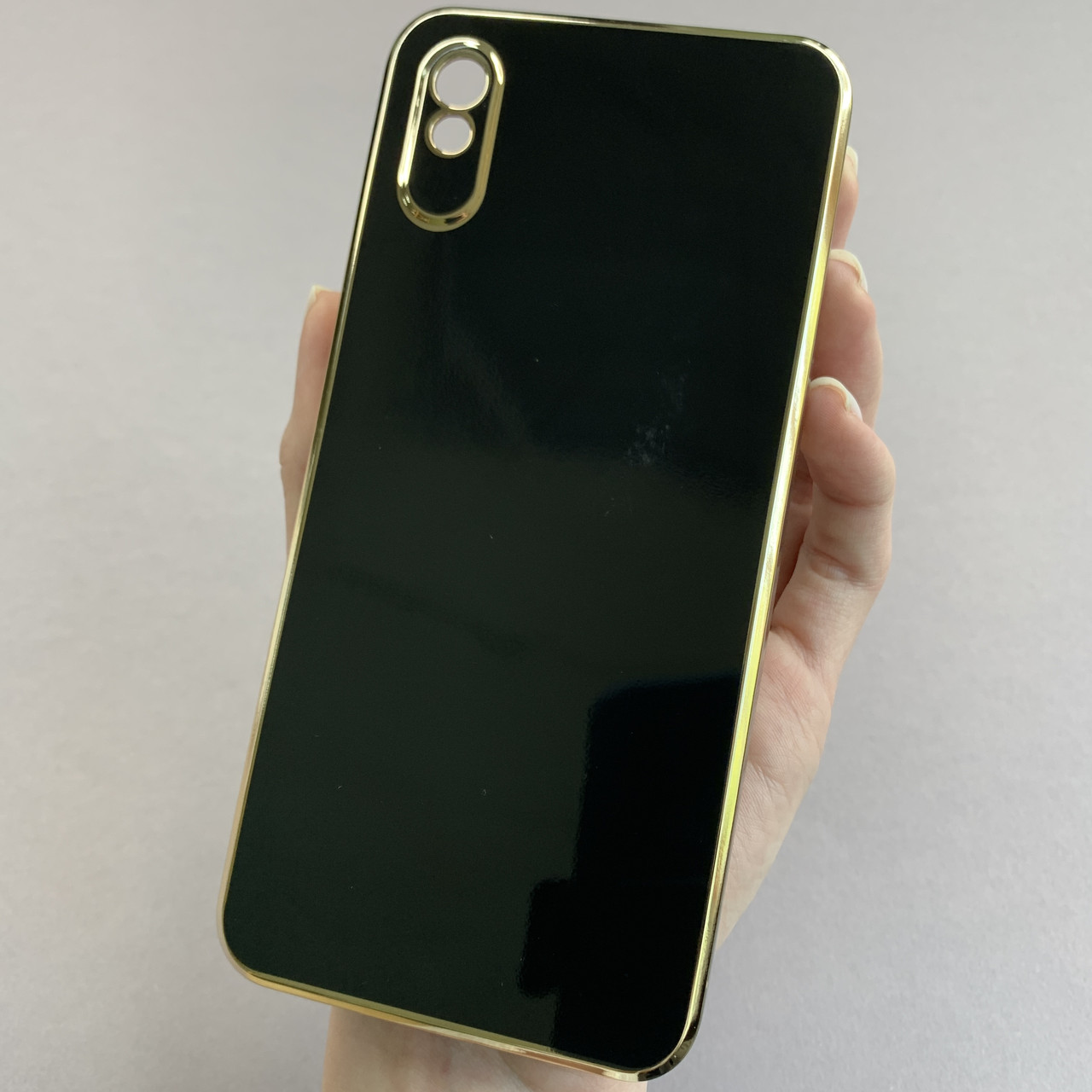 Чохол для Xiaomi Redmi 9A глянцевий із золотою окантовкою чохол на телефон сяомі редмі 9а чорний h7y
