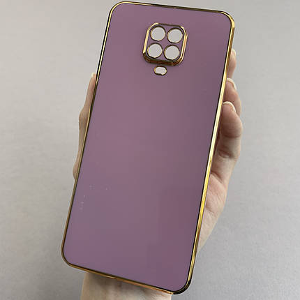Чохол для Xiaomi Redmi Note 9s глянцевий із золотою окантовкою чохол на сяомі редмі нот 9с чорничний h7y, фото 1