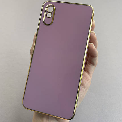 Чохол для Xiaomi Redmi 9A глянцевий із золотою окантовкою чохол на телефон сяомі редмі 9а чорничний h7y, фото 1