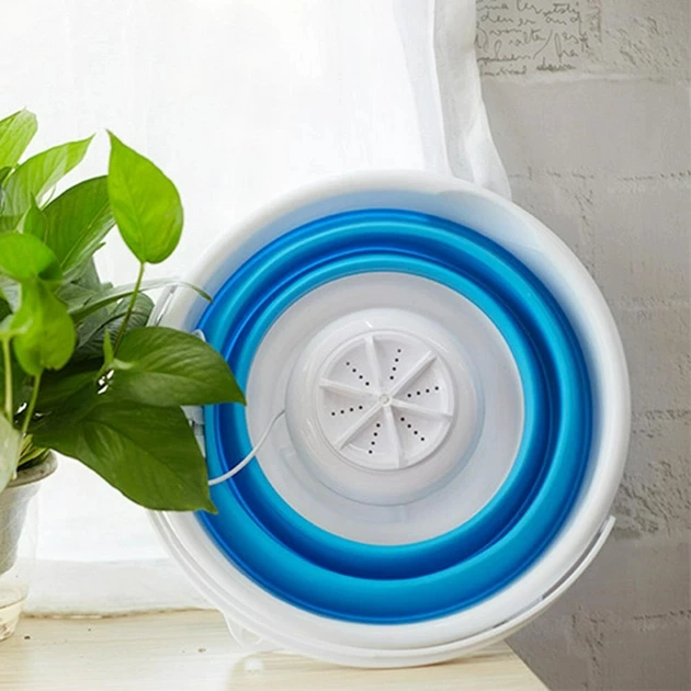 Похідна ультразвукова портативна міні пральна машинка Turbine Wash Ultrasonic, машина від USB та повербанка+ відро 10л
