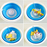 Туристична ультразвукова портативна міні пральна машинка Turbine Wash Ultrasonic, машина від USB та повербанка+ відро 10л, фото 3