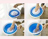 Туристична ультразвукова портативна міні пральна машинка Turbine Wash Ultrasonic, машина від USB та повербанка+ відро 10л, фото 2