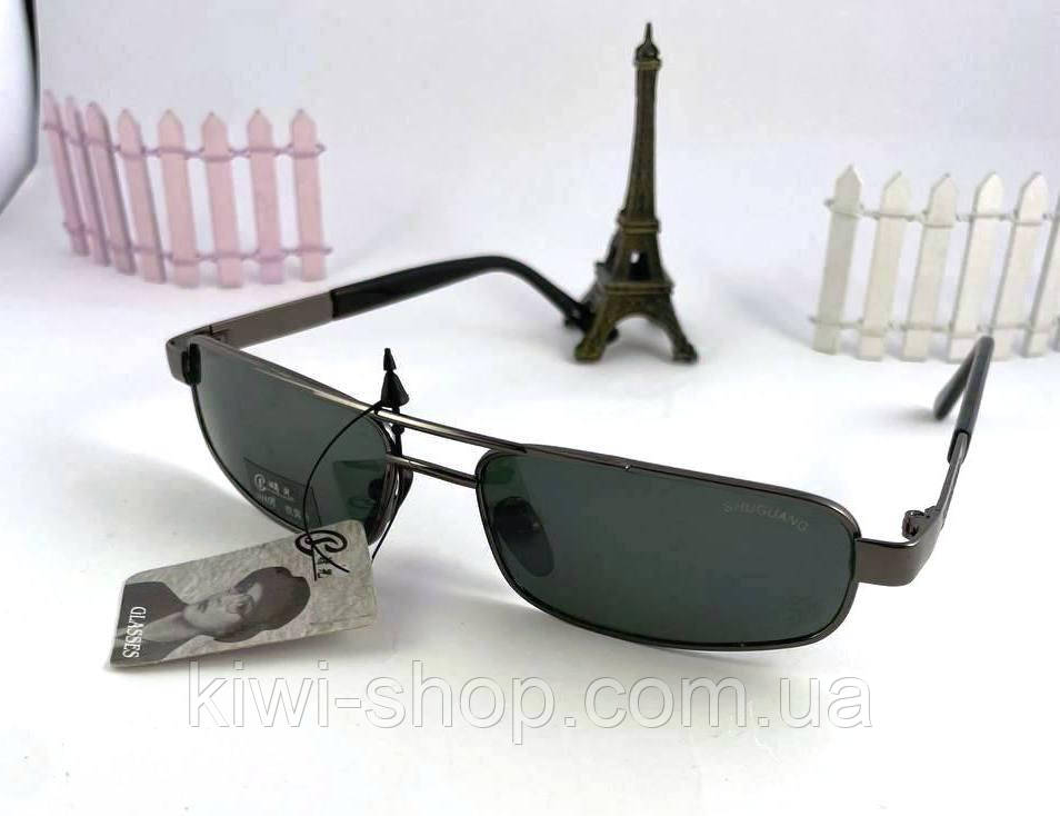 Сонцезахисні окуляри Shuguang з скляною лінзою, Солнцезащитные очки узкие прямоугольные унисекс стильные