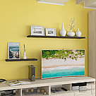 Полиця прихованого монтажу настінна з Ламінованого ДСП 28 мм Приховані навісні полиці в спальню або вітальню кольору Венге, фото 2