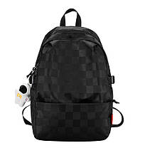 Трендовый великий  рюкзак в клітинку для старшркласників, фото 2