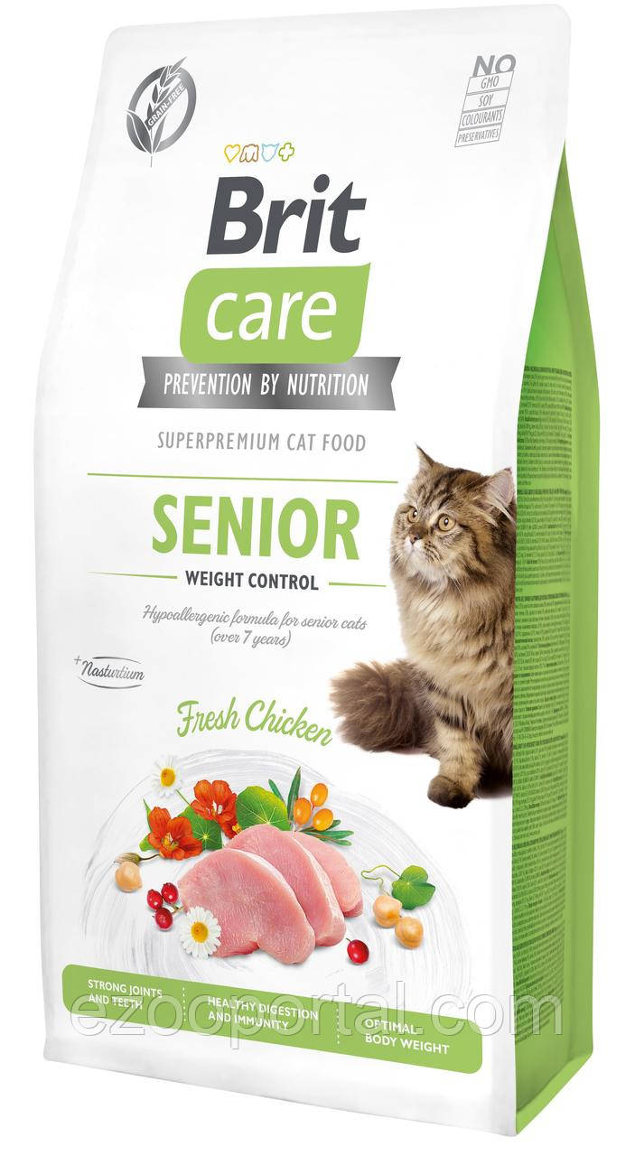 Сухий корм Brit Care для котів похилого віку з надмірною вагою Cat GF Senior Weight Control 7кг