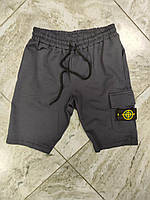 Мужские трикотажные шорты темно серые размер S ( 158-164 см)