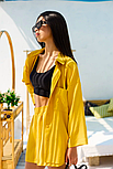 Костюм літній жіночий жовтий, сорочка на ґудзиках, шорти, фото 3
