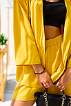 Костюм літній жіночий жовтий, сорочка на ґудзиках, шорти, фото 8