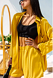 Костюм літній жіночий жовтий, сорочка на ґудзиках, шорти, фото 4