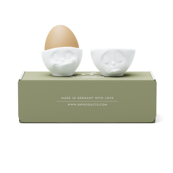 Набір із двох порцелянових підставок для яєць із серії емоційного посуду "Будь ласка і Ласун" від Tassen, фото 1